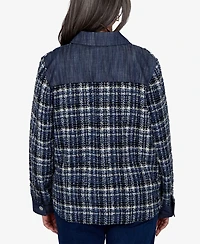 Alfred Dunner Petite Plaid Tweed Shirt Jacket