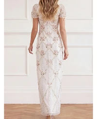 Needle & Thread Women's High-Neck Embroidered Maxi Gown