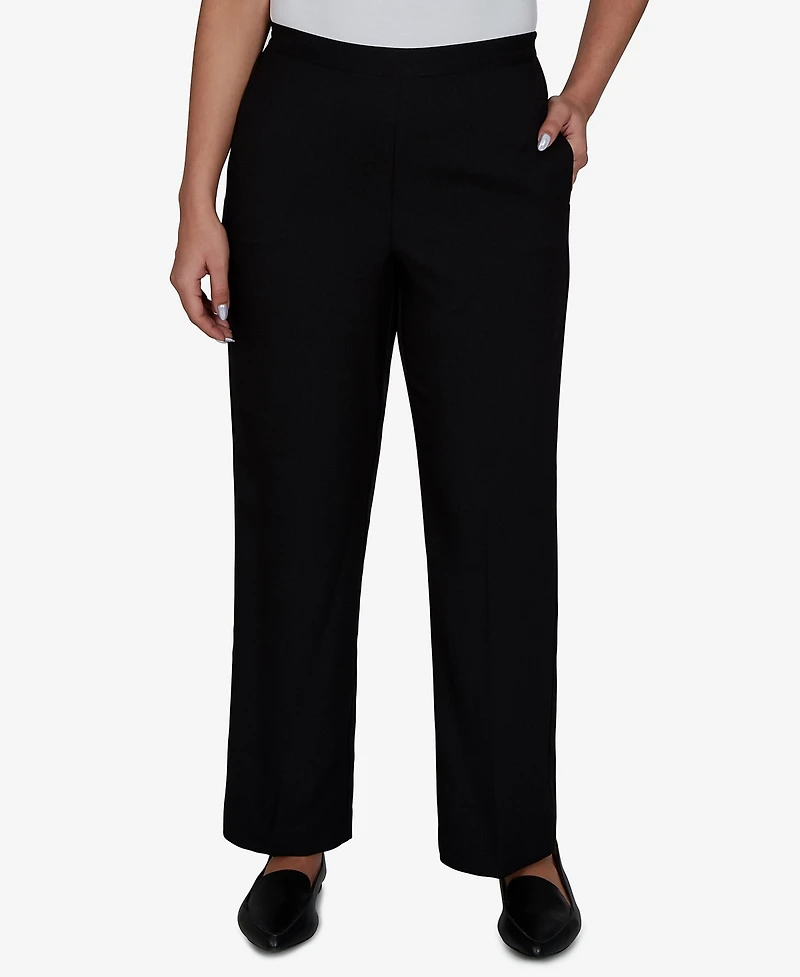 Alfred Dunner Women's Pull-On Mid-Rise Straight Dress Pants