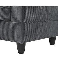 Streamdale Furniture Savannah Modular Corduroy Sectional Sofa with Ottoman