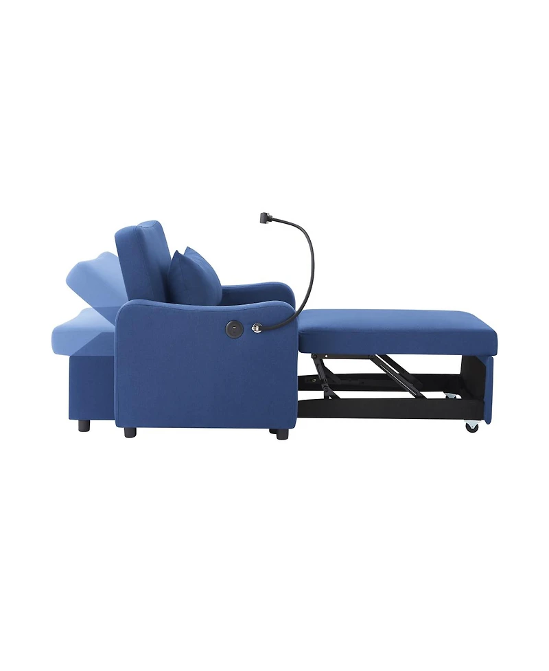 Streamdale Furniture 3-in-1 Sleeper Sofa Chair Bed with Usb and Adjustable Backrest