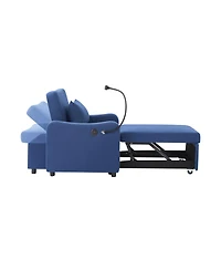 Streamdale Furniture 3-in-1 Sleeper Sofa Chair Bed with Usb and Adjustable Backrest