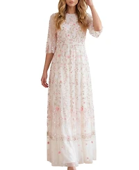Needle & Thread Women's Rococo Ribbon Floral-Embroidered Sheer Gown