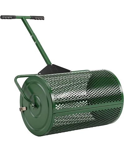 Best Choice Products 24" Compost Spreader, Steel Lawn and Peat Moss Topdresser, Adjustable T-Shaped Handle