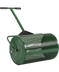 Best Choice Products 24" Compost Spreader, Steel Lawn and Peat Moss Topdresser, Adjustable T-Shaped Handle