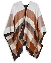 Calvin Klein Reversible Double Face Colorblock Plaid Shawl Ruana
