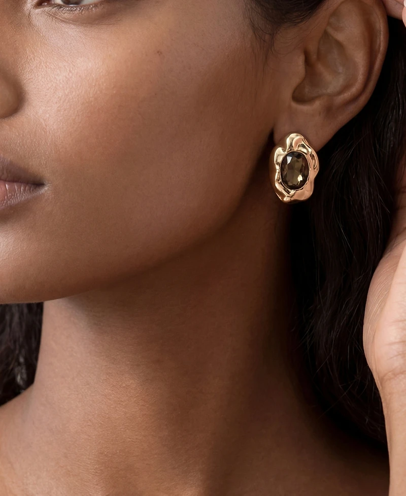 Ettika Molten Glow Crystal Stud Earrings
