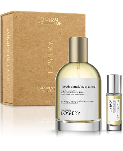 LoveryPlus Woody Santal Eau de Parfum 3pc Gift Set - 3.4fl oz Women Perfume Gift Set with 2 Mini Perfumes