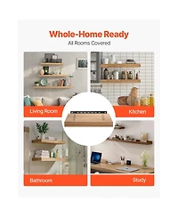 Sugift 16 Inch Hidden Floating Shelf Brackets 2 Pack with 150 Pound Capacity Per Bracket