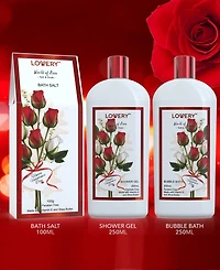 Lovery Valentine's Spa Gift Basket, 10pieces Red Rose Handmade Body Care Kit