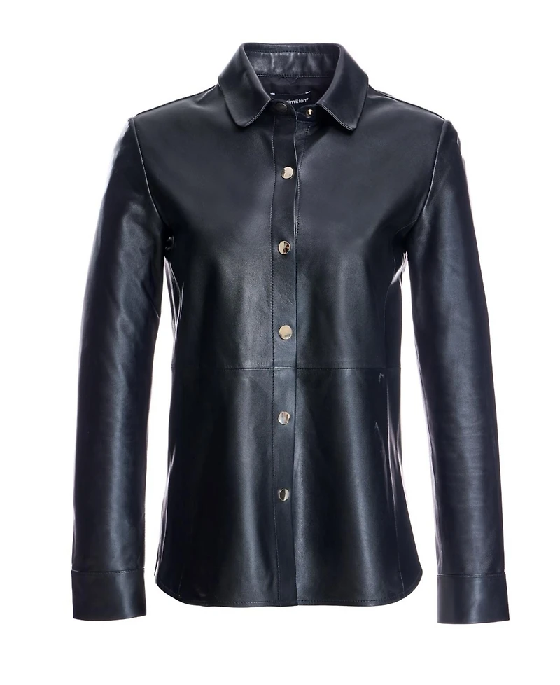 Julia & Stella By Maximilian Women's Michelle Snap-Front Slim-Fit Leather Jacket