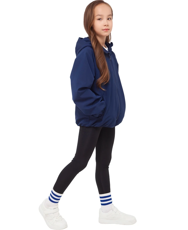 Rokka&Rolla Girls' Mia Bubble Hem Fleece Lined Hooded Jacket, 4-18