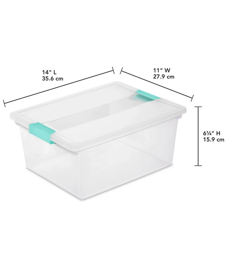 Sterilite 64 Quart Latching Storage Tote Box (12 Pack) and Deep Clip Box (4 Pack)
