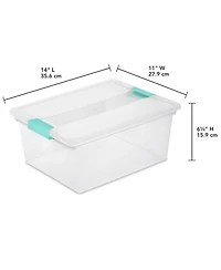 Sterilite 64 Quart Latching Storage Tote Box (12 Pack) and Deep Clip Box (4 Pack)