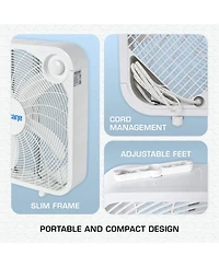 Hurricane 20" Classic Series Floor Box Fan with 3 Speed Settings, 5 Pack, White