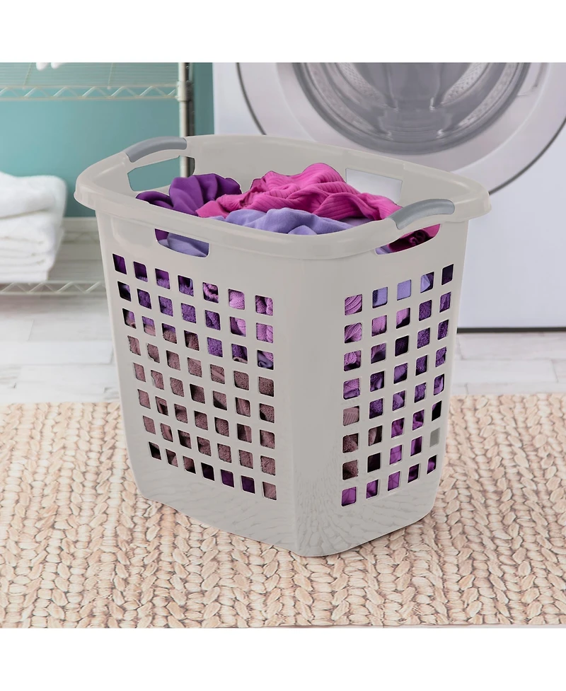 Sterilite Ultra Easy Carry Plastic Laundry Basket, 2.1 Bushel, Grey, 4 Pack
