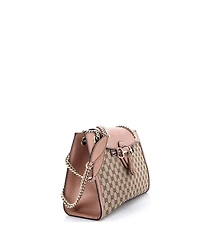 Pre-Owned Gucci Large Emily Chain Flap Shoulder Bag Gg Canvas and Leather