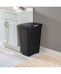 Sterilite 13 Gallon TouchTop Wastebasket with Titanium Latch, Black (16 Pack)