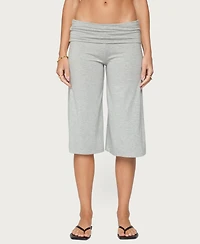 Edikted Women's Shirly Wide Leg Foldover Capri Pants