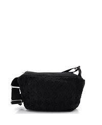 Pre-Owned Bottega Veneta Cassette Zip Crossbody Bag Maxi Intrecciato Webbed Canvas