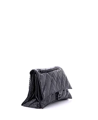 Pre-Owned Balenciaga Medium Crush Chain Flap Bag Quilted Crushed Calfskin