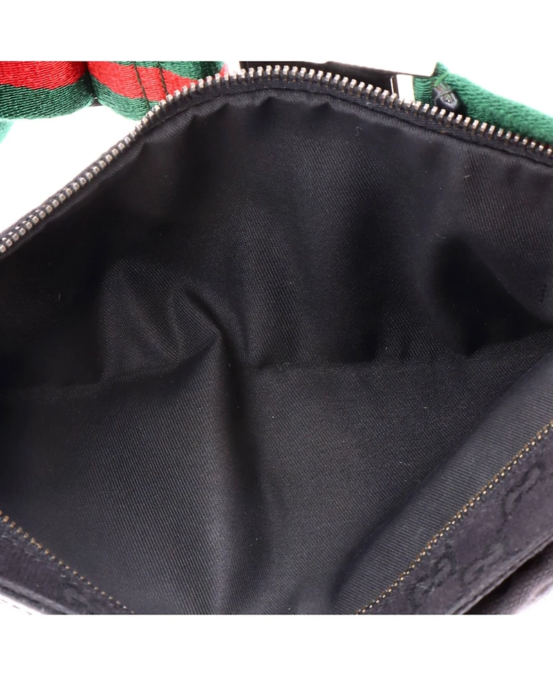 Pre-Owned Gucci Small Vintage Double Belt Bag Gg Canvas with Leather