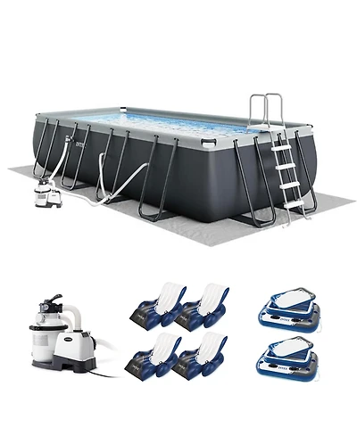 Intex 18ft x 9ft x 52in Ultra Xtr Frame Pool, Cooler (2 Pack), and Float (4 Pack)