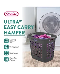 Sterilite Ultra Easy Carry Laundry Basket, 2.1 Bushel with Handles, Grey, 4 Pack