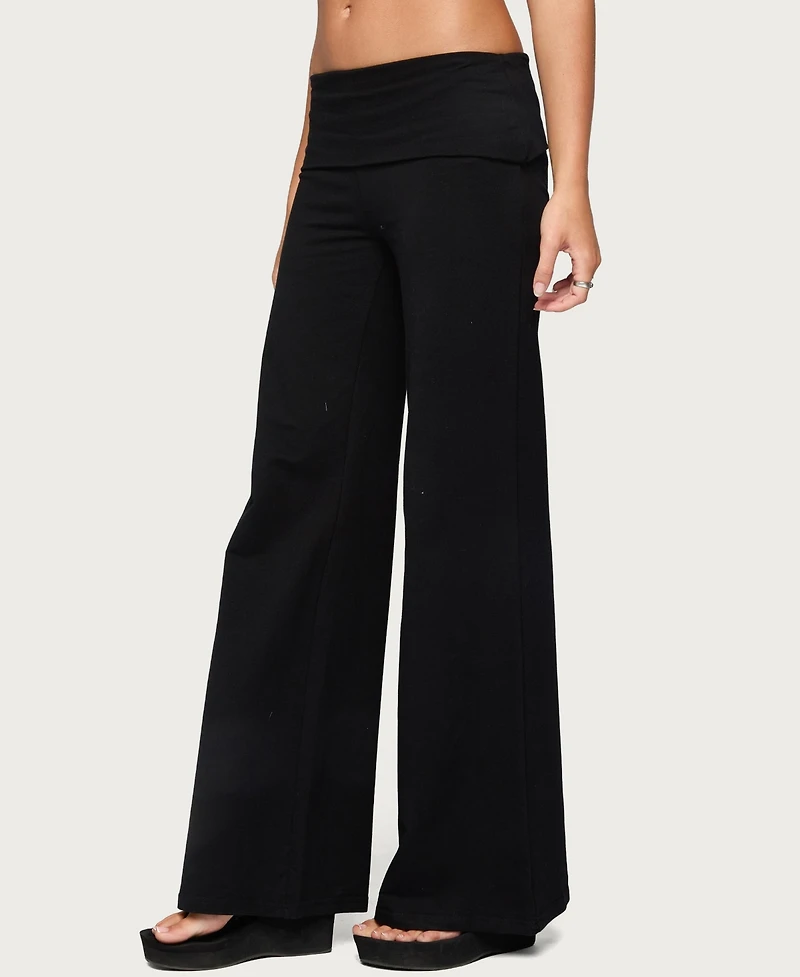 Edikted Women's Angel Energy Sequin Foldover Pants