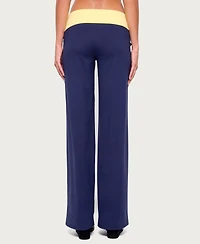 Edikted Women's Dayna Contrast Foldover Straight Leg Pants