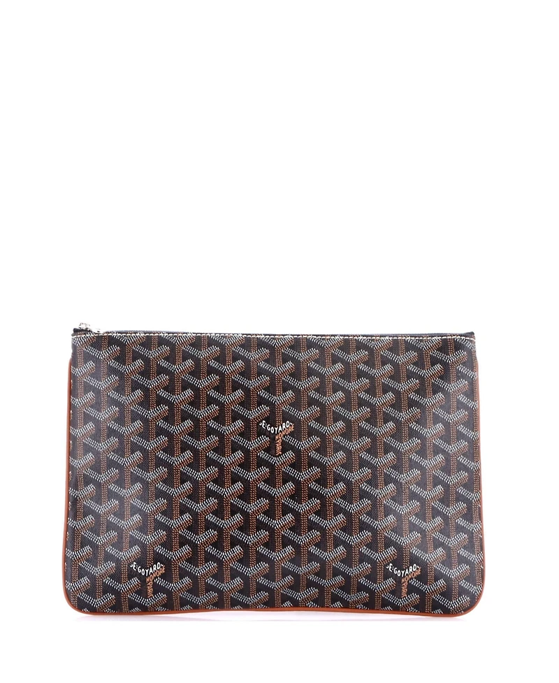 Pre-Owned Goyard Mm Senat Zip Pouch Coated Canvas