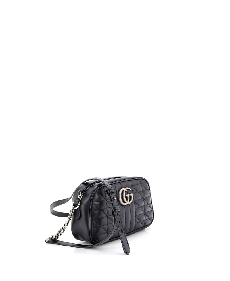 Pre-Owned Gucci Small Gg Marmont Shoulder Bag Mixed Matelasse Leather
