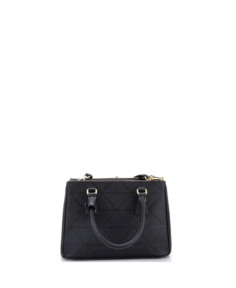 Pre-Owned Prada Mini Symbole Double Zip Tote Saffiano Leather