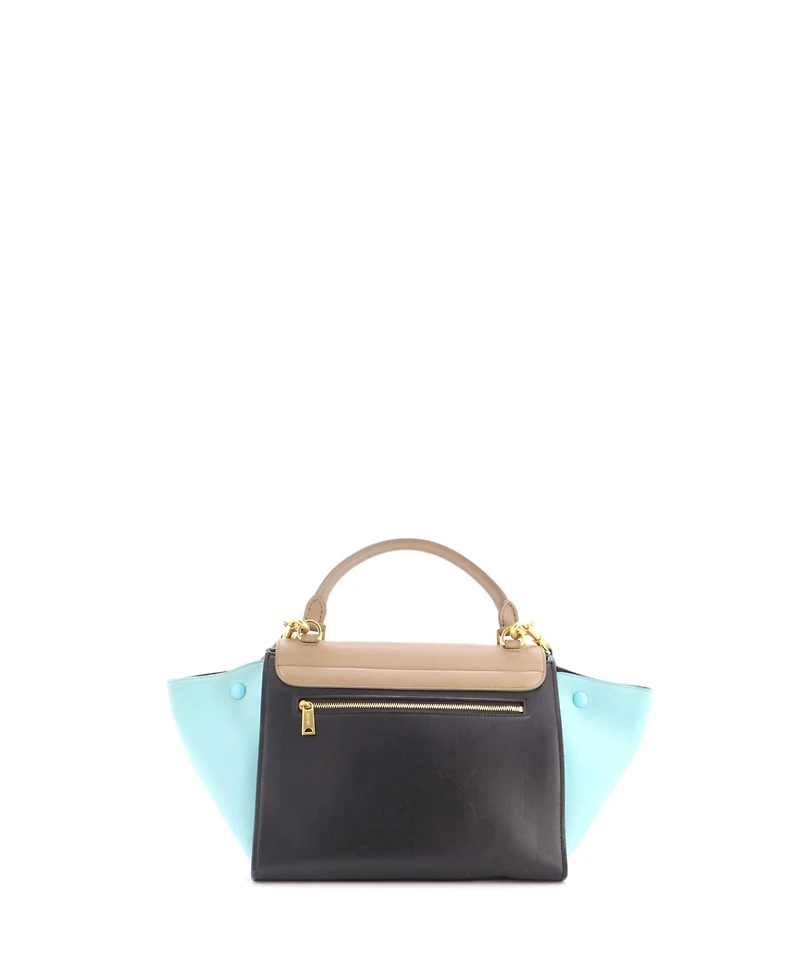 Pre-Owned Celine Small Tricolor Trapeze Bag Leather