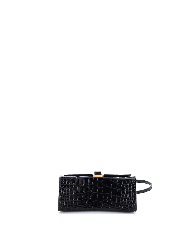 Pre-Owned Balenciaga Small Hourglass Top Handle Bag Embossed Leather