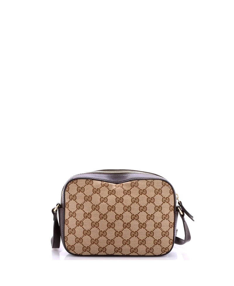 Pre-Owned Gucci Bee Web Camera Bag Gg Canvas