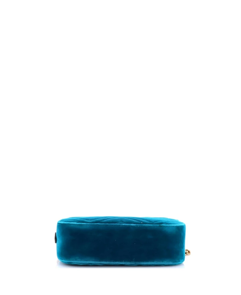 Pre-Owned Gucci Small Gg Marmont Shoulder Bag Matelasse Velvet