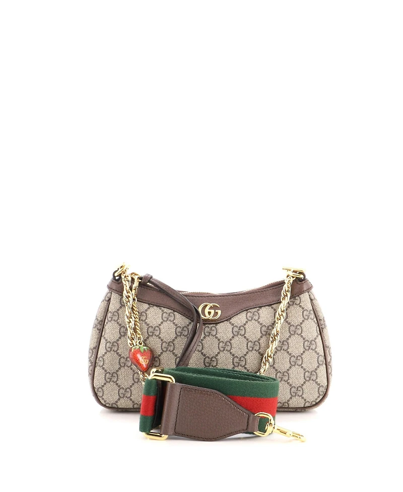 Pre-Owned Gucci Small Ophidia Charm Shoulder Bag Gg Coated Canvas