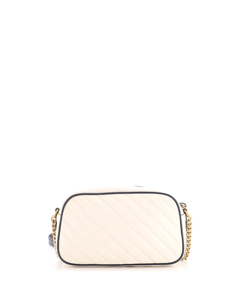 Pre-Owned Gucci Small Gg Marmont Shoulder Bag Diagonal Quilted Leather