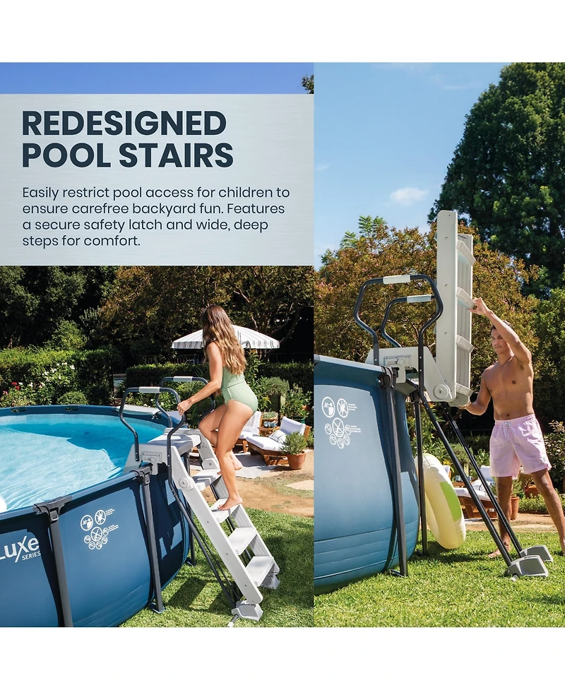 Intex UltraLuxe 20ft x 52in Above Ground Pool, Sand Pump, and Saltwater System
