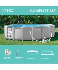Intex Prism Frame 20ft x 52in Premium Above Ground Pool Set with Filter Pump