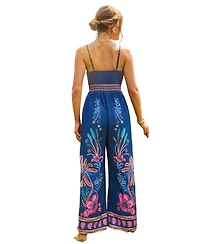 Cupshe Women's Boho Floral Print Spaghetti Strap Wide Leg Jumpsuit