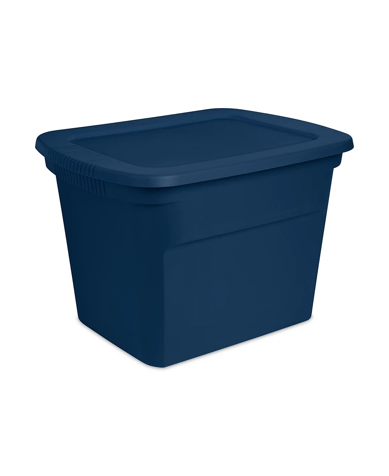 Sterilite Classic Lidded Stackable 18 Gal Storage Tote Container, Blue