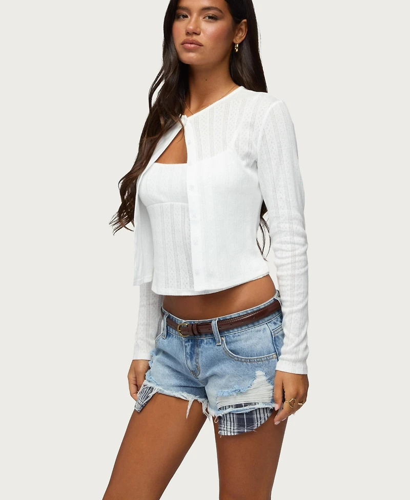 Edikted Women's Adie Pointelle Cardigan