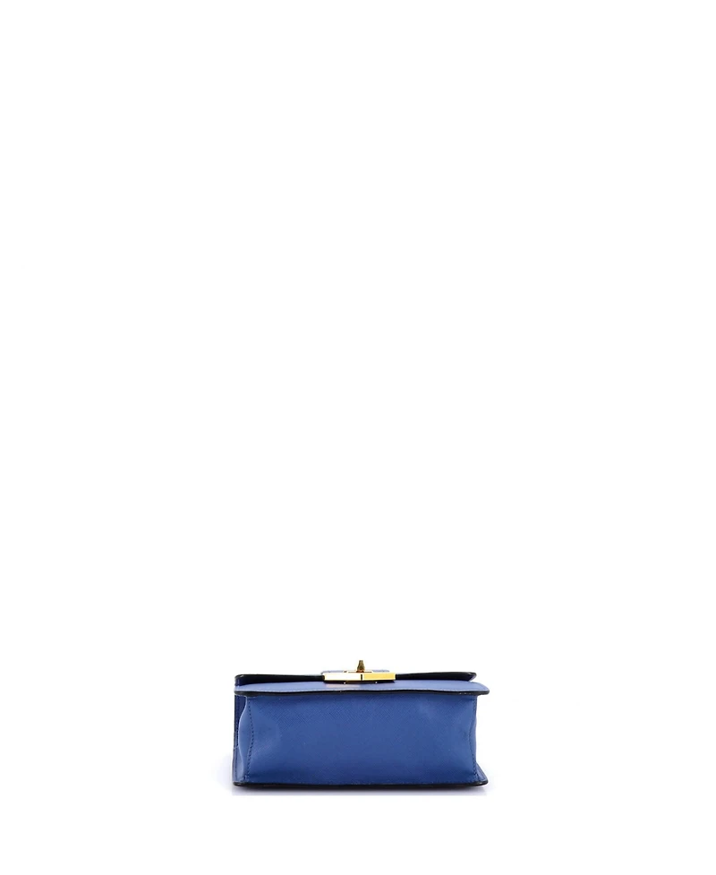 Pre-Owned Prada Small Vintage Pattina Flap Shoulder Bag Saffiano Leather