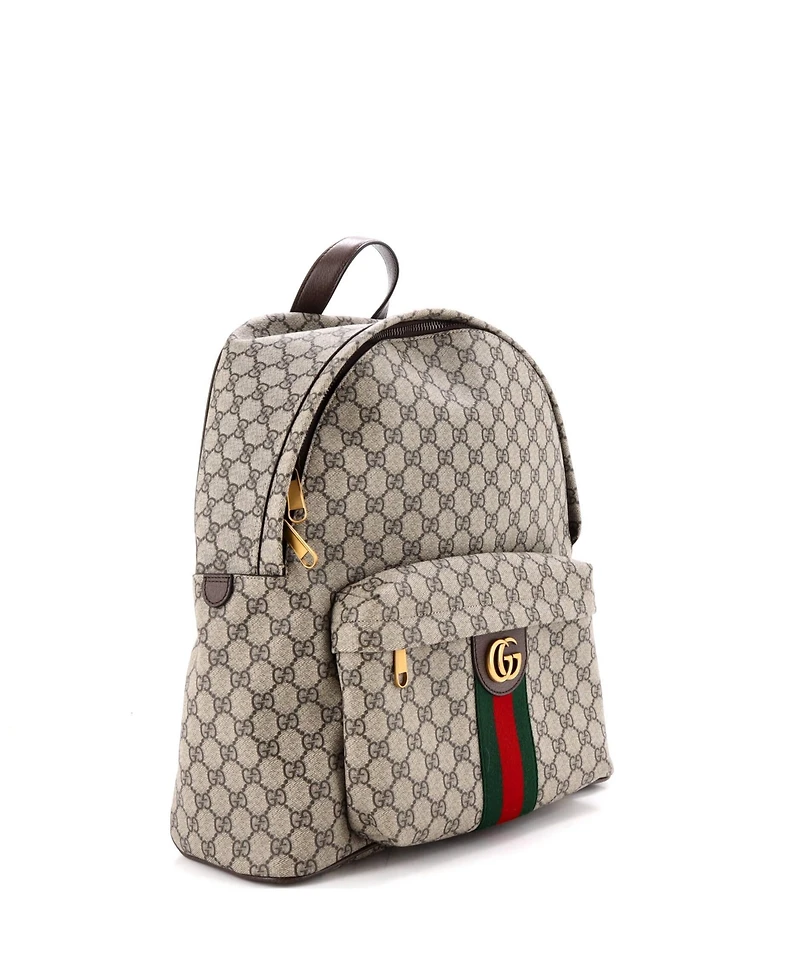 Pre-Owned Gucci Medium Ophidia Front Pocket Backpack Gg Coated Canvas