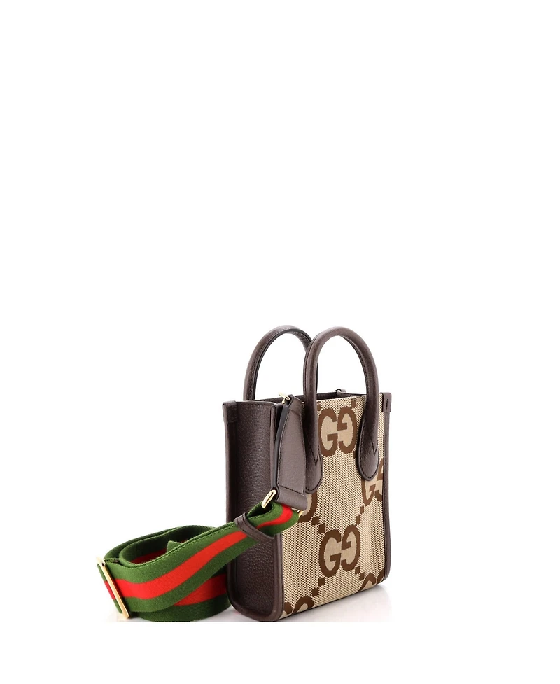 Pre-Owned Gucci Mini Vertical Tote Jumbo Gg Canvas