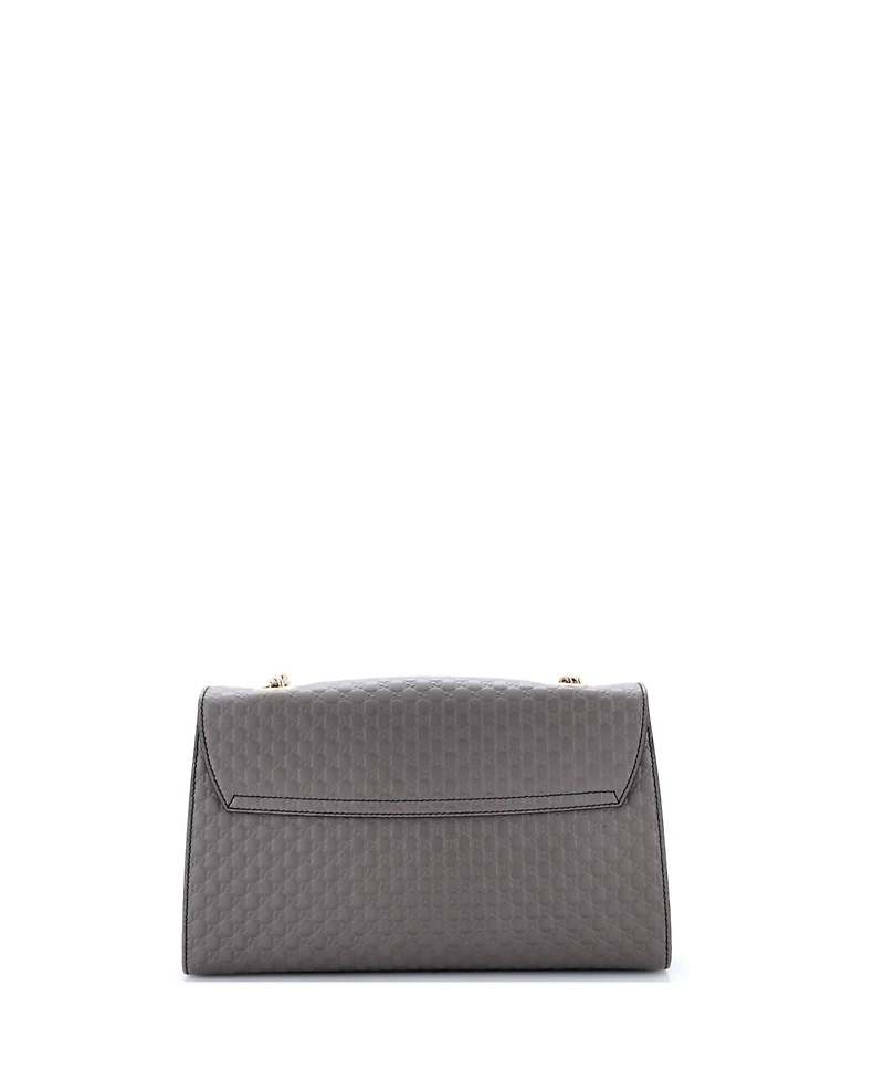 Pre-Owned Gucci Medium Emily Chain Flap Bag Microguccissima Leather