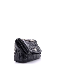Pre-Owned Balenciaga Medium Monaco Chain Flap Shoulder Bag Quilted Leather