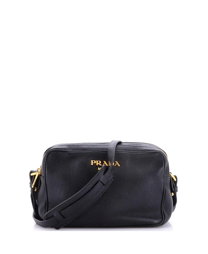 Pre-Owned Prada Double Zip Camera Bag Vitello Daino
